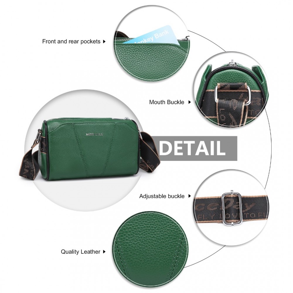 Dámska kožená crossbody kabelka so širokým popruhom L2310 - zelená(5)-1000x1000